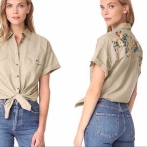 Madewell Embroidered safari button up
